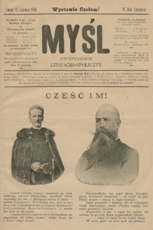 Myśl : dwutygodnik literacko-społeczny. 1894.06.15