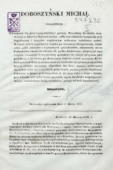 [Pismo Wzajemnego Oświecania się]. 1833, Doboszyński Michał