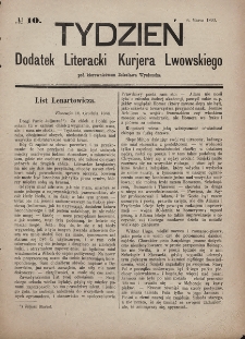 Tydzień : dodatek literacki „Kurjera Lwowskiego”. 1893, nr 10