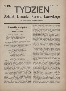 Tydzień : dodatek literacki „Kurjera Lwowskiego”. 1893, nr 12