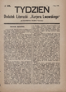 Tydzień : dodatek literacki „Kurjera Lwowskiego”. 1893, nr 18