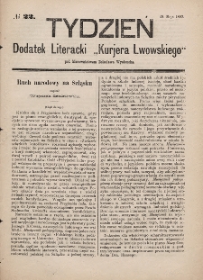 Tydzień : dodatek literacki „Kurjera Lwowskiego”. 1893, nr 22