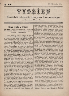 Tydzień : dodatek literacki „Kurjera Lwowskiego”. 1893, nr 44