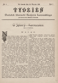 Tydzień : dodatek literacki „Kurjera Lwowskiego”. 1899, nr 4