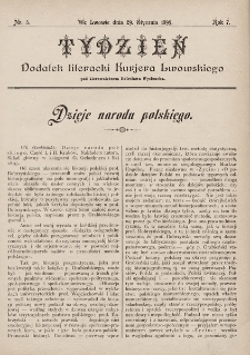 Tydzień : dodatek literacki „Kurjera Lwowskiego”. 1899, nr 5