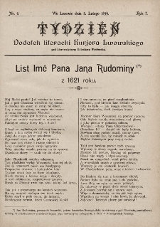 Tydzień : dodatek literacki „Kurjera Lwowskiego”. 1899, nr 6