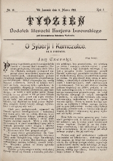 Tydzień : dodatek literacki „Kurjera Lwowskiego”. 1899, nr 10