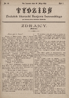 Tydzień : dodatek literacki „Kurjera Lwowskiego”. 1899, nr 22