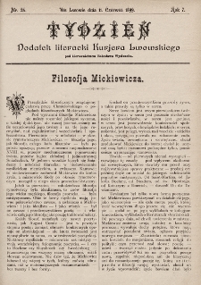 Tydzień : dodatek literacki „Kurjera Lwowskiego”. 1899, nr 24