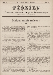 Tydzień : dodatek literacki „Kurjera Lwowskiego”. 1899, nr 29