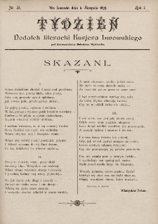 Tydzień : dodatek literacki „Kurjera Lwowskiego”. 1899, nr 32