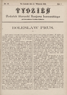 Tydzień : dodatek literacki „Kurjera Lwowskiego”. 1899, nr 38