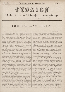 Tydzień : dodatek literacki „Kurjera Lwowskiego”. 1899, nr 39