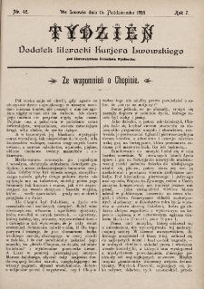 Tydzień : dodatek literacki „Kurjera Lwowskiego”. 1899, nr 42