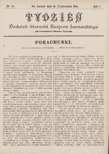 Tydzień : dodatek literacki „Kurjera Lwowskiego”. 1899, nr 43