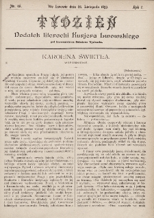 Tydzień : dodatek literacki „Kurjera Lwowskiego”. 1899, nr 48