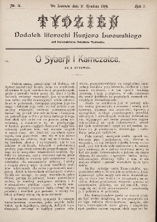 Tydzień : dodatek literacki „Kurjera Lwowskiego”. 1899, nr 51