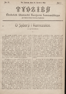 Tydzień : dodatek literacki „Kurjera Lwowskiego”. 1899, nr 52