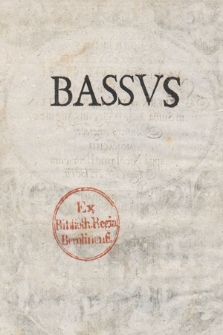Liber Primus S. Symphoniarum Vocibus VIII. VII. VI. V. IV. III. II. I. Bassus