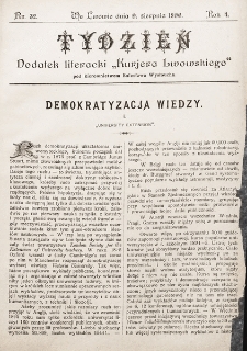 Tydzień : dodatek literacki „Kurjera Lwowskiego”. 1896, nr 32