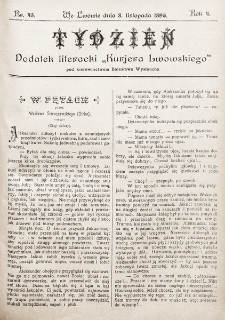 Tydzień : dodatek literacki „Kurjera Lwowskiego”. 1896, nr 45