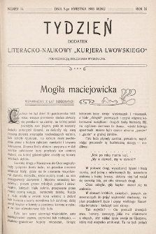 Tydzień : dodatek literacko-naukowy „Kurjera Lwowskiego”. 1903, nr 14