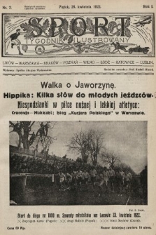 Sport : tygodnik ilustrowany. 1922, nr 7