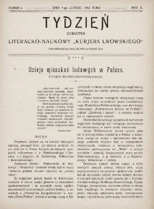 Tydzień : dodatek literacko-naukowy „Kurjera Lwowskiego”. 1902, nr 6
