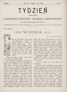 Tydzień : dodatek literacko-naukowy „Kurjera Lwowskiego”. 1902, nr 10