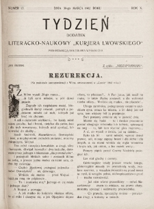 Tydzień : dodatek literacko-naukowy „Kurjera Lwowskiego”. 1902, nr 13