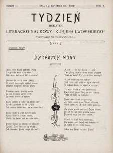 Tydzień : dodatek literacko-naukowy „Kurjera Lwowskiego”. 1902, nr 14