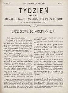 Tydzień : dodatek literacko-naukowy „Kurjera Lwowskiego”. 1902, nr 15