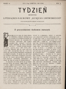 Tydzień : dodatek literacko-naukowy „Kurjera Lwowskiego”. 1902, nr 16