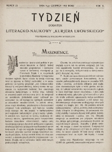 Tydzień : dodatek literacko-naukowy „Kurjera Lwowskiego”. 1902, nr 23
