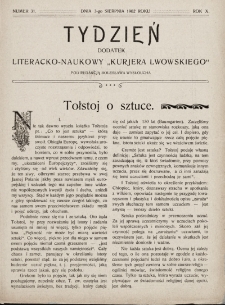 Tydzień : dodatek literacko-naukowy „Kurjera Lwowskiego”. 1902, nr 31