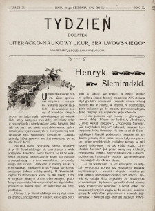 Tydzień : dodatek literacko-naukowy „Kurjera Lwowskiego”. 1902, nr 35