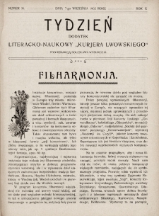 Tydzień : dodatek literacko-naukowy „Kurjera Lwowskiego”. 1902, nr 36