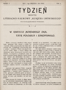 Tydzień : dodatek literacko-naukowy „Kurjera Lwowskiego”. 1902, nr 37