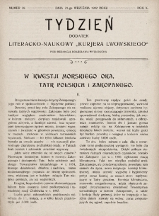 Tydzień : dodatek literacko-naukowy „Kurjera Lwowskiego”. 1902, nr 38