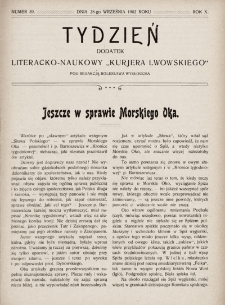 Tydzień : dodatek literacko-naukowy „Kurjera Lwowskiego”. 1902, nr 39