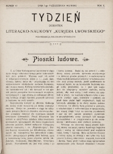 Tydzień : dodatek literacko-naukowy „Kurjera Lwowskiego”. 1902, nr 40