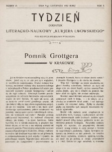 Tydzień : dodatek literacko-naukowy „Kurjera Lwowskiego”. 1902, nr 45