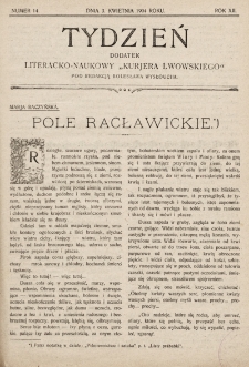 Tydzień : dodatek literacko-naukowy „Kurjera Lwowskiego”. 1904, nr 14