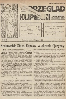 Przegląd Kupiecki : organ Krakowskiego Stowarzyszenia Kupców. 1920, nr 27
