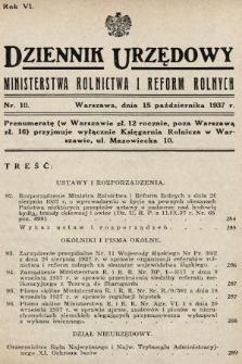 Dziennik Urzędowy Ministerstwa Rolnictwa i Reform Rolnych. 1937, nr 10