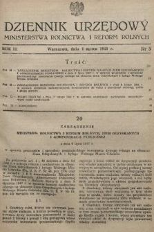 Dziennik Urzędowy Ministerstwa Rolnictwa i Reform Rolnych. 1948, nr 5