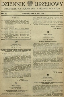 Dziennik Urzędowy Ministerstwa Rolnictwa i Reform Rolnych. 1949, nr 7
