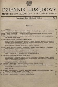 Dziennik Urzędowy Ministerstwa Rolnictwa i Reform Rolnych. 1945/1946, nr 9