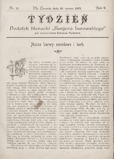 Tydzień : dodatek literacki „Kurjera Lwowskiego”. 1894, nr 12