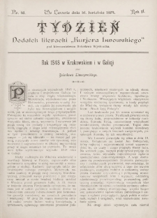 Tydzień : dodatek literacki „Kurjera Lwowskiego”. 1894, nr 16